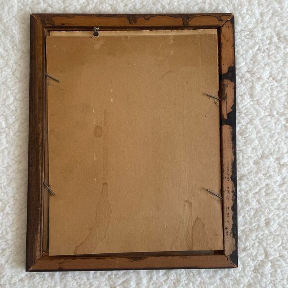 Vintage Infant St. John the Baptist Lamb Religious Print in Wooden Frame 1940s - Picture 3 of 3